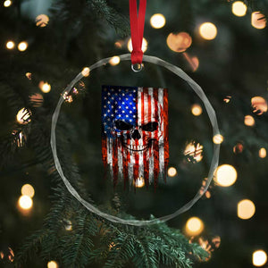 Patriotic Skull American Flag USA Pride Crystal Glass Ornament TS12 Print Your Wear