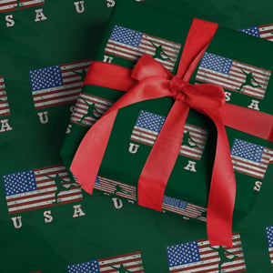 Patriotic Soccer Wrapping Paper Roll USA American Flag Team TS11 Green Print Your Wear