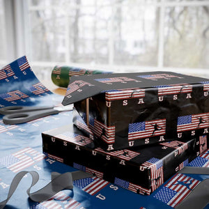 Patriotic Soccer Wrapping Paper Roll USA American Flag Team TS11 Black Print Your Wear