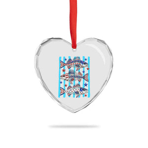 Patriotic Striped Bass Fishing Skeleton Heart Crystal Glass Ornament USA Flag Angler Gift TS12 Print Your Wear