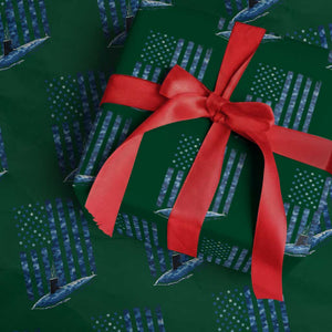 Patriotic Submarine Veteran Wrapping Paper Roll Submariner Vintage Camo American Flag TS11 Green Print Your Wear
