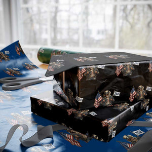 Patriotic Uncle Sam Celebrating 250 Years America Wrapping Paper Roll TS12 Black Print Your Wear