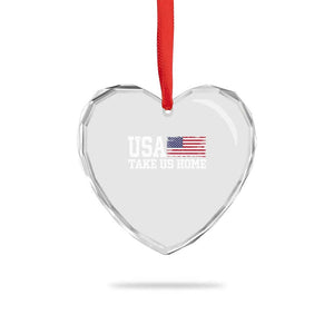 Patriotic USA Soccer Fan Heart Crystal Glass Ornament Take Us Home Game Day TS12 Print Your Wear