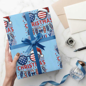 Patriotic USA Sunglasses Christmas In July Graphic Wrapping Paper Roll