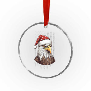 Patriotic Xmas Crystal Glass Ornament Santa Bald Eagle USA Flag Xmas TS09 Print Your Wear