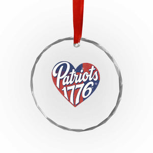Patriots 1776 Red and Blue Heart Crystal Glass Ornament Classic Patriotic Sports Fan Style TS02 Print Your Wear