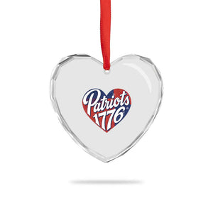Patriots 1776 Red and Blue Heart Heart Crystal Glass Ornament Classic Patriotic Sports Fan Style TS02 Print Your Wear
