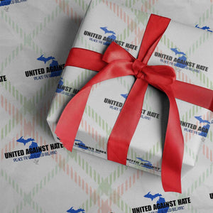 Peace for Grand Blanc Michigan Wrapping Paper Roll United Against Hate TS02 Christmas Plaid Print Your Wear
