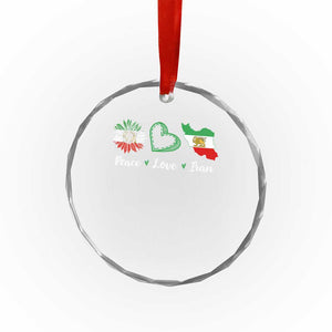 Peace Love Iran Crystal Glass Ornament Sunflower Flag TS10 Print Your Wear
