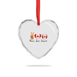 Peace Love Soccer Heart Crystal Glass Ornament Proud Canadian Fan Gift TS12 Print Your Wear