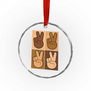 Peace Sign Equality for All Crystal Glass Ornament Peace Out V Fingers Hand Equal Rights TS10 Print Your Wear