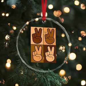 Peace Sign Equality for All Crystal Glass Ornament Peace Out V Fingers Hand Equal Rights TS10 Print Your Wear
