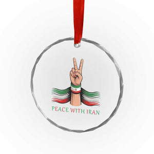 Peace With Iran Crystal Glass Ornament Support Iranian People For Peace TS12 Print Your Wear