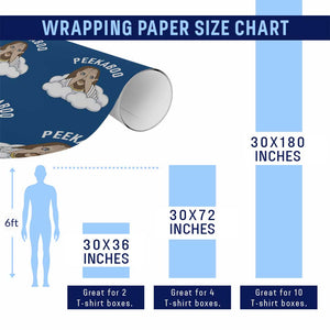 Peekaboo Jesus Funny Christian Wrapping Paper Roll Faith Humor Savior in Clouds Religious Meme TS02 Print Your Wear