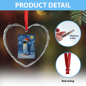 Penguin Christmas Heart Crystal Glass Ornament Starry Night Van Gogh TS14 Print Your Wear