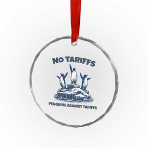 Penguins Against Tariffs Crystal Glass Ornament Resist Protest FDT Political TS14 Print Your Wear