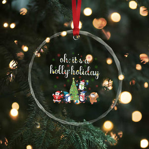 Penguins Christmas Crystal Glass Ornament Oh Its A Jolly Holiday Xmas Light TS10 Print Your Wear