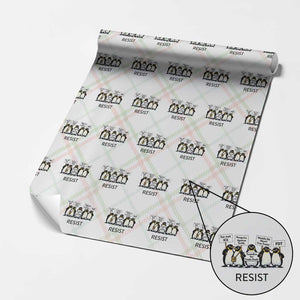 Penguins Resist Wrapping Paper Roll Nihilist Penguin Anti-Government Meme TS14 Christmas Plaid Print Your Wear
