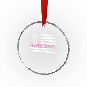 Personalised Dad Of Girl Crystal Glass Ornament Custom Year Daddy Fathers Day USA Flag TS10 Print Your Wear
