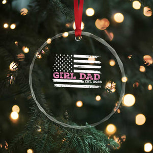 Personalised Dad Of Girl Crystal Glass Ornament Custom Year Daddy Fathers Day USA Flag TS10 Print Your Wear