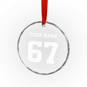 Personalized 67 Jersey Number Crystal Glass Ornament Custom Name Varsity Sports 67th Birthday TS10 Print Your Wear