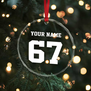 Personalized 67 Jersey Number Crystal Glass Ornament Custom Name Varsity Sports 67th Birthday TS10 Print Your Wear