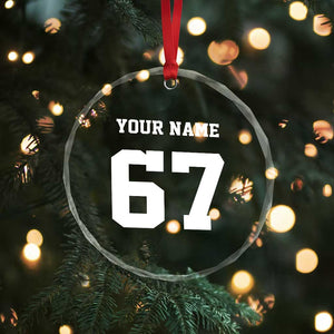 Personalized 67 Jersey Number Crystal Glass Ornament Custom Name Varsity Sports 67th Birthday TS10 Print Your Wear