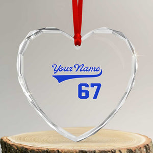 Personalized 67 Jersey Number Heart Crystal Glass Ornament Custom Name Numbered Uniform Sports Team 67th Birthday TS10 Transparent Glass 3'' Heart Print Your Wear