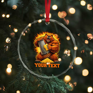 Personalized BF Angry Bear Grating Cheese Crystal Glass Ornament Custom Text Football Fans TS10 Print Your Wear