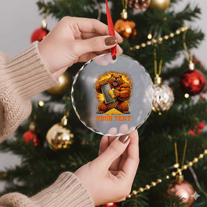 Personalized BF Angry Bear Grating Cheese Crystal Glass Ornament Custom Text Football Fans TS10 Print Your Wear