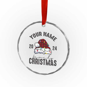 Personalized Christmas Family Crystal Glass Ornament Custom Name Family Christmas 2024 Santa Hat TS11 Print Your Wear