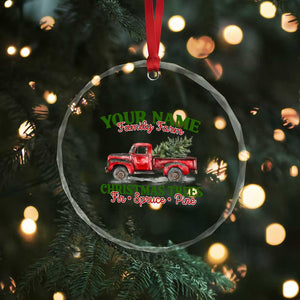 Personalized Christmas Family Crystal Glass Ornament Custom Name Family Farm Christmas Trees Vintage Truck TS11 Print Your Wear