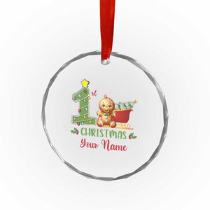 Personalized First Xmas Crystal Glass Ornament Custom Name Baby Gingerbread My 1st Xmas TS09 Print Your Wear