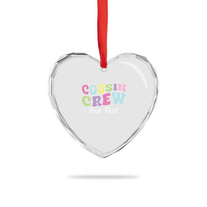 Personalized Matching Cousin Crew Heart Crystal Glass Ornament Custom Name Retro Family Reunion Cousins Vacation TS10 Print Your Wear