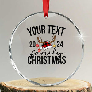 Personalized Matching Family Xmas Crystal Glass Ornament Custom Name Xmas Gift TS10 Transparent Glass 3'' Circle Print Your Wear