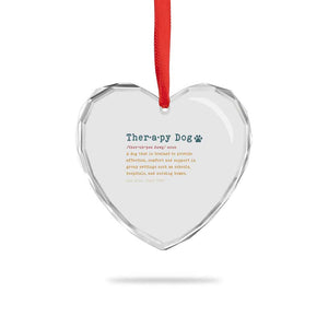 Personalized Therapy Dog Heart Crystal Glass Ornament Retro Custom Name Pet Partners TS10 Print Your Wear
