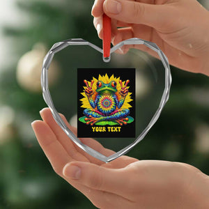 Personalized Tie Dye Hippie Frog Name Heart Crystal Glass Ornament Custom Text Peace Sign Hippie Sunflower TS11 Print Your Wear