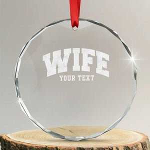 Personalized Wife Crystal Glass Ornament Custom Text Name Wifey Marriage Anniversary Couple Gift