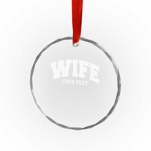 Personalized Wife Crystal Glass Ornament Custom Text Name Wifey Marriage Anniversary Couple Gift