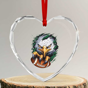 PFE Football Game Green Sport Lovers Heart Crystal Glass Ornament TS11 Transparent Glass 3'' Heart Print Your Wear