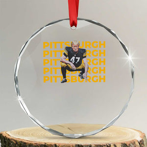 PFS Trump Football Crystal Glass Ornament Vintage Athletic Sports Fan Game Day TS10 Transparent Glass 3'' Circle Print Your Wear