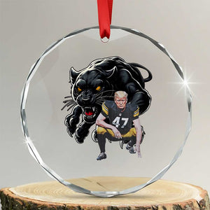 PFS Trump Football Crystal Glass Ornament Vintage Athletic Sports Fan Mascot Game Day TS10 Transparent Glass 3'' Circle Print Your Wear
