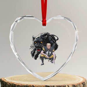 PFS Trump Football Heart Crystal Glass Ornament Vintage Athletic Sports Fan Mascot Game Day TS10 Transparent Glass 3'' Heart Print Your Wear