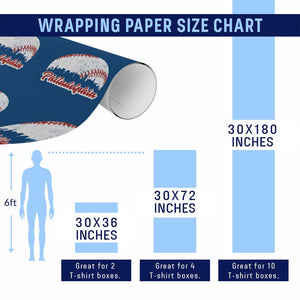 Philadelphia Baseball Wrapping Paper Roll Vintage Skyline City TS10 Print Your Wear