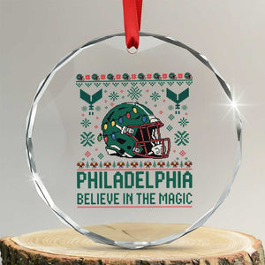 Philadelphia Believe in the Magic Crystal Glass Ornament Retro Philly PFE Sport Fans Christmas Gift TS02 Transparent Glass 3'' Circle Print Your Wear