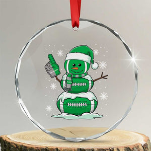 EF Christmas Snowman Crystal Glass Ornament Funny Philly Fan Vintage Football Lovers TS10 Transparent Glass 3'' Circle Print Your Wear