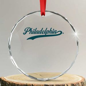 Philadelphia Crystal Glass Ornament Mascot Vintage Sports Name TS10 Transparent Glass 3'' Circle Print Your Wear