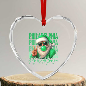 Philadelphia Football Christmas Heart Crystal Glass Ornament Santa Retro Philly Fan TS10 Transparent Glass 3'' Heart Print Your Wear
