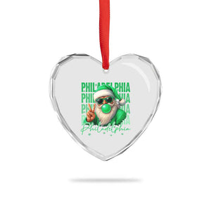 Philadelphia Football Christmas Heart Crystal Glass Ornament Santa Retro Philly Fan TS10 Print Your Wear