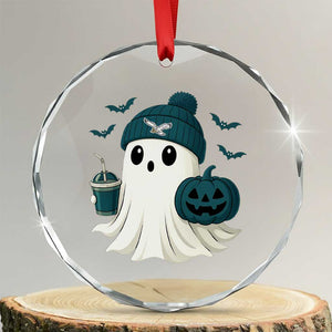 Philadelphia Ghost Halloween Crystal Glass Ornament Retro Halloween Costume Philadelphia Fan TS10 Transparent Glass 3'' Circle Print Your Wear